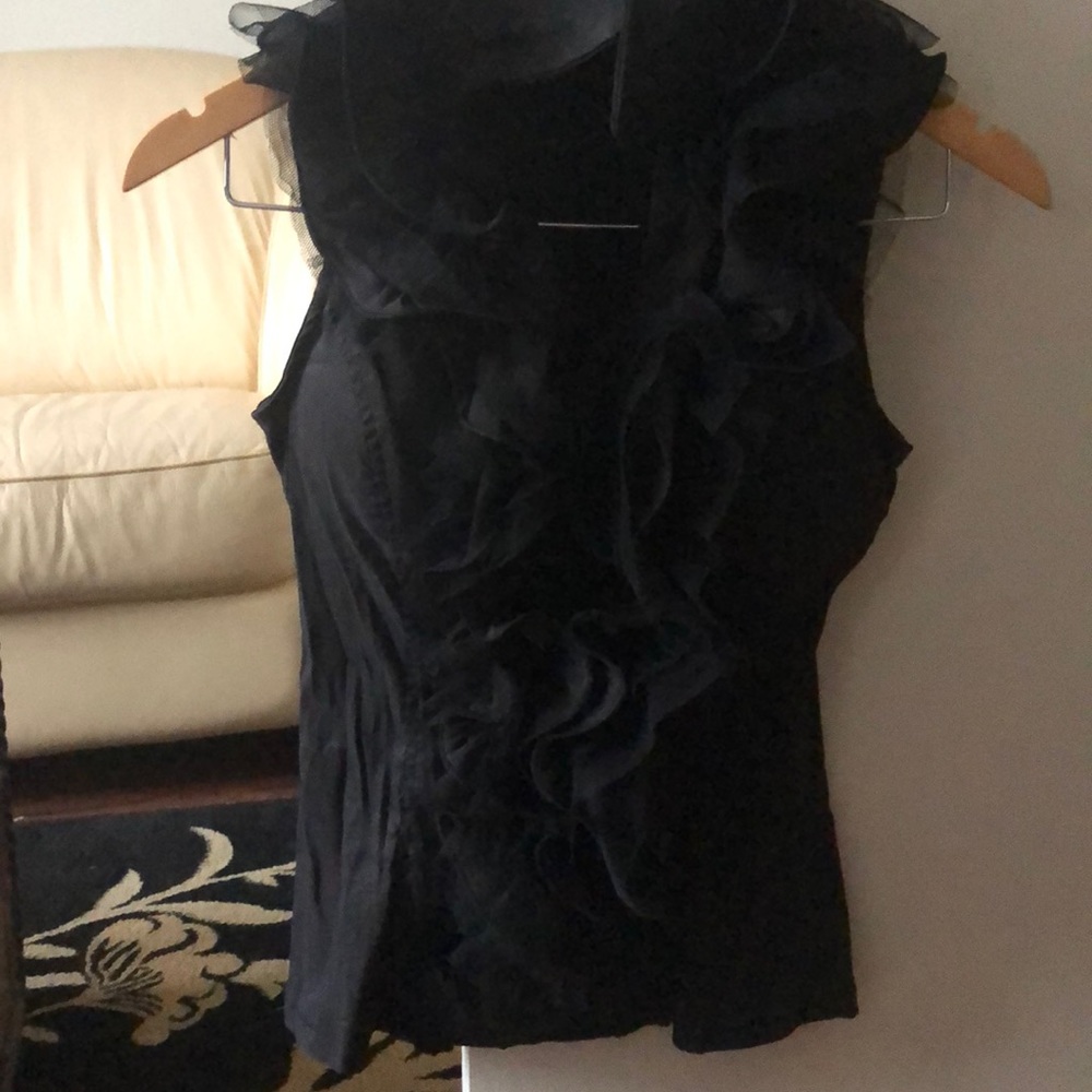 Black ruffle corset top